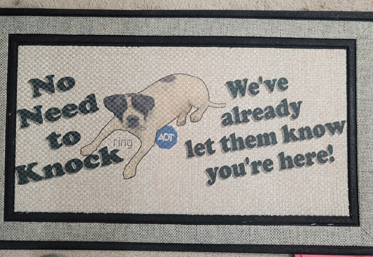 No Need to Knock 18x30 Rubber Back Doormat